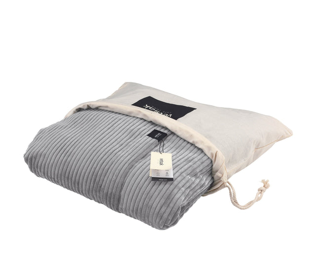 footsak cover - cord velour - light grey