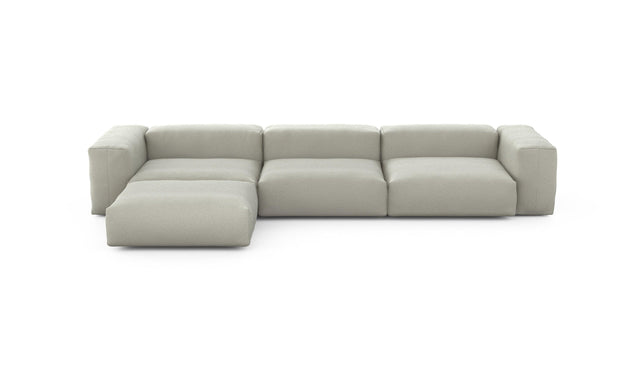 Preset four module chaise sofa - linen - stone - 377cm x 199cm