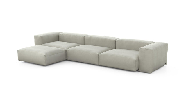 Preset four module chaise sofa - linen - stone - 377cm x 199cm