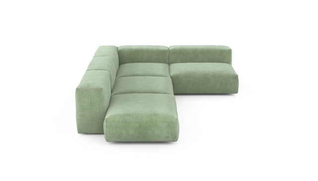 Preset four module corner sofa - cord velours - duck egg - 220cm x 346cm