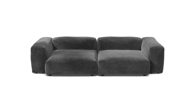 vetsak | Sofa Set 02 Large - Cord Velour - Dark Grey | Modular Sofa | 3.5 Seater | Big Sofa