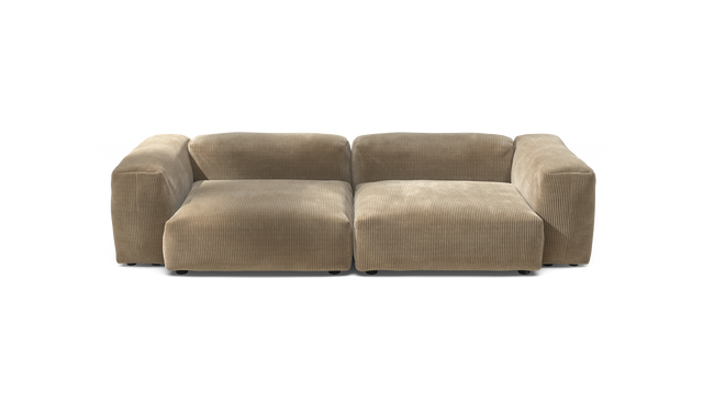 vetsak | Sofa Set 02 Large - Cord Velour - Sand | Modular Sofa | 3.5 Seater | Big Sofa