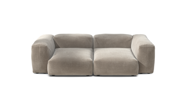 vetsak | Sofa Set 02 Medium - Cord Velour - Platinum | Modular Sofa | 2.5 Seater | Big Sofa
