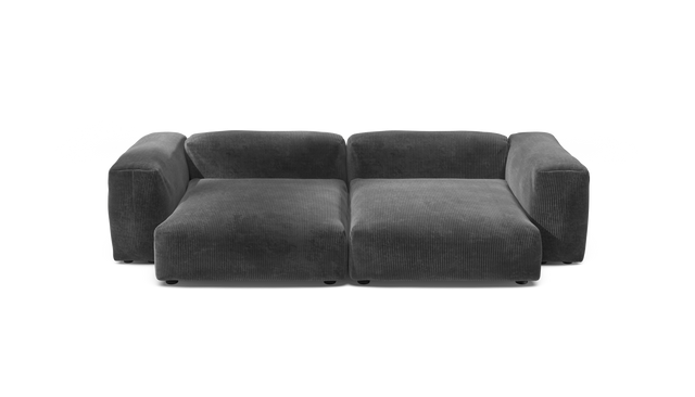 vetsak | Sofa Set 02 XLarge - Cord Velour - Dark Grey | Modular Sofa | 3.5 Seater | Big Sofa
