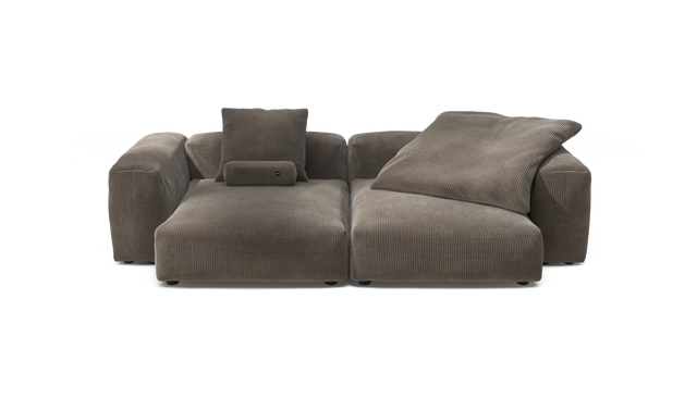 vetsak | Sofa Set 02 XLarge - Cord Velour - Mocha | Modular Sofa | 3.5 Seater | Big Sofa