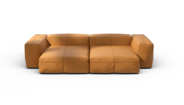 vetsak | Sofa Set 02 XLarge - Leather - Brown | Modular Sofa | 3.5 Seater | Big Sofa