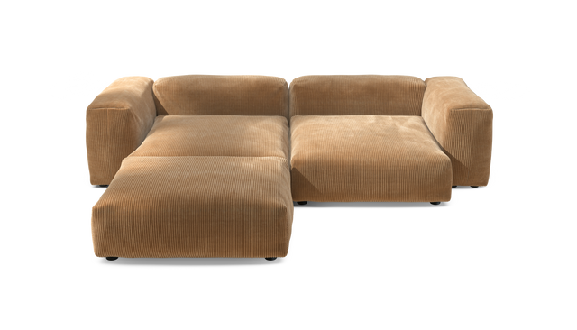 vetsak | Sofa Set 03 - Cord Velour - Camel | Modular Sofa | 3.5 Seater | Big Sofa | Corner Sofa