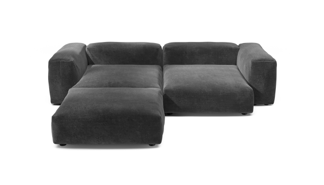 vetsak | Sofa Set 03 - Cord Velour - Dark Grey | Modular Sofa | 3.5 Seater | Big Sofa | Corner Sofa