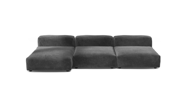 vetsak | Sofa Set 04 - Cord Velour - Dark Grey | Modular Sofa | 5 Seater | Big Sofa