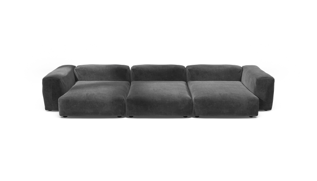vetsak | Sofa Set 05 - Cord Velour - Dark Grey | Modular Sofa | 5 Seater | Big Sofa | Corner Sofa