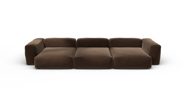 vetsak | Sofa Set 05 - Pebble - Umber | Modular Sofa | 5 Seater | Big Sofa | Corner Sofa