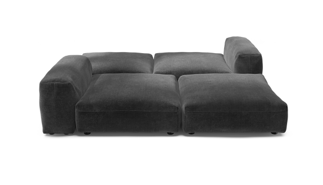 vetsak | Sofa Set 08 - Daybed - Cord Velour - Dark Grey | Modular Sofa | 6 Seater | Outdoor Island | Double lounger