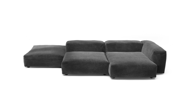 vetsak | Sofa Set 09 - The Island - Cord Velour - Dark Grey | Modular Sofa | 7 Seater | Sofa Island