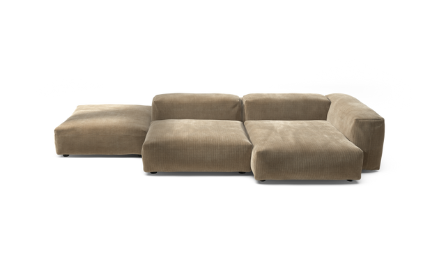 vetsak | Sofa Set 09 - The Island - Cord Velour - Sand | Modular Sofa | 7 Seater | Sofa Island