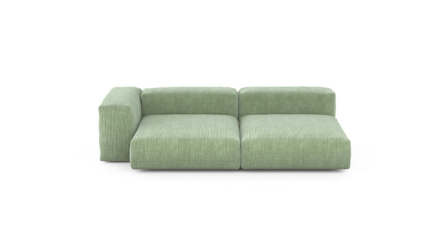 Preset two module chaise sofa - cord velours - duck egg - 241cm x 136cm