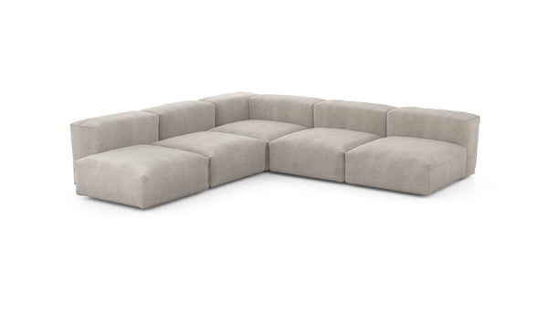 Preset five module corner sofa - cord velours - platinum - 283cm x 283cm