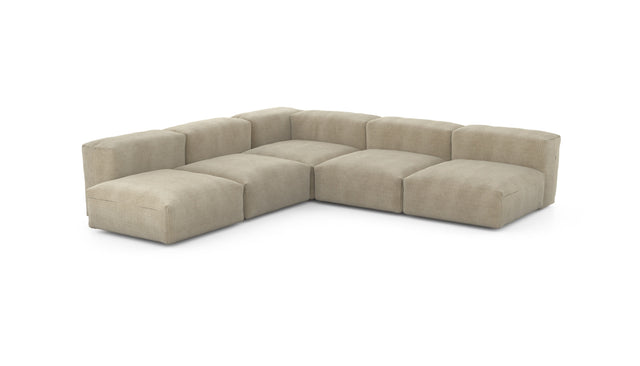 Preset five module corner sofa - cord velours - sand - 283cm x 283cm