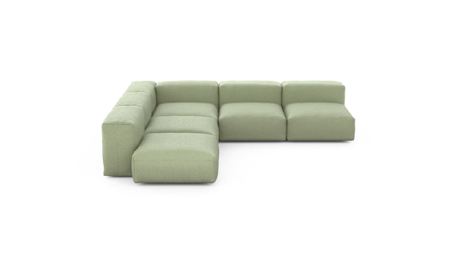 Preset five module corner sofa - linen - olive - 283cm x 283cm