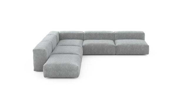 Preset five module corner sofa - cord velours - light grey - 325cm x 325cm