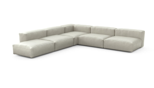 Preset five module corner sofa - herringbone - stone - 325cm x 325cm