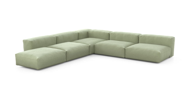 Preset five module corner sofa - linen - olive - 325cm x 325cm