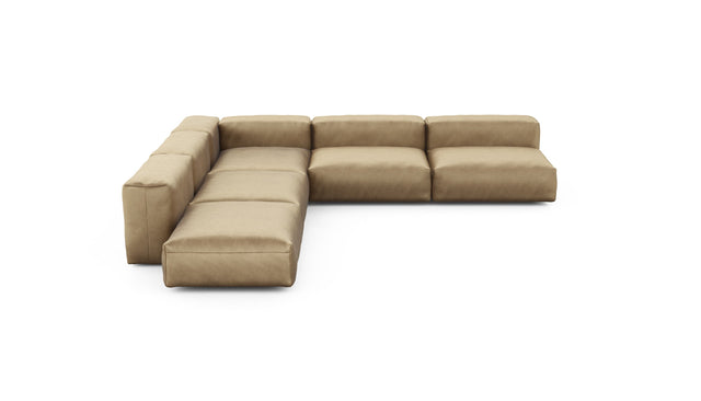 Preset five module corner sofa - velvet - caramel - 325cm x 325cm