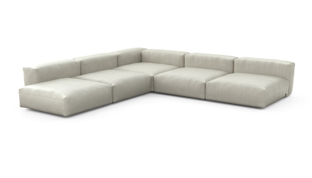 Preset five module corner sofa - herringbone - stone - 346cm x 346cm