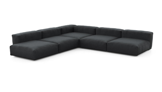 Preset five module corner sofa - linen - anthracite - 346cm x 346cm