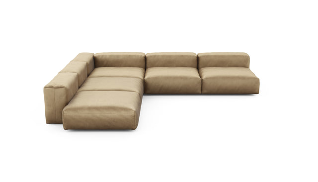 Preset five module corner sofa - velvet - caramel - 346cm x 346cm