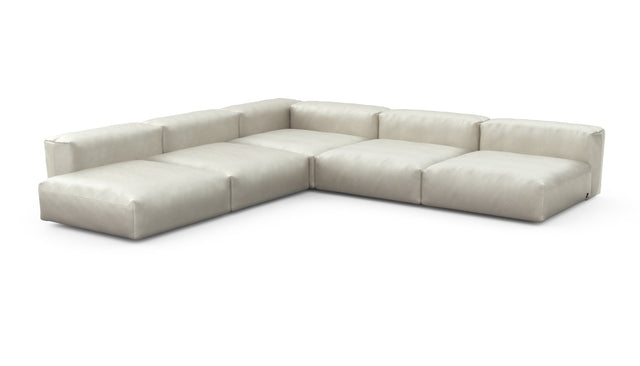 Preset five module corner sofa - velvet - creme - 346cm x 346cm