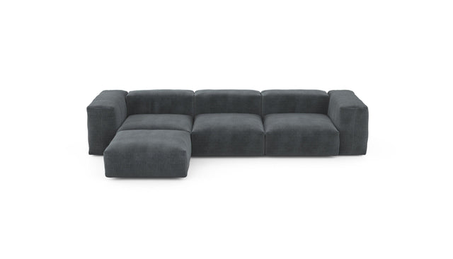 four module chaise sofa - cord velour - dark grey - 314cm x 199cm