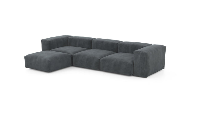 four module chaise sofa - cord velour - dark grey - 314cm x 199cm