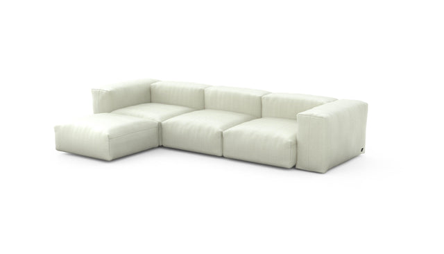 Preset four module chaise sofa - herringbone - beige - 314cm x 199cm