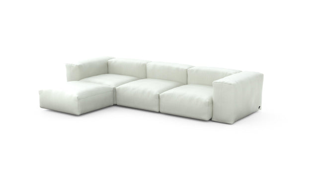 Preset four module chaise sofa - herringbone - creme - 314cm x 199cm