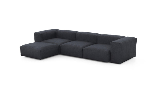 Preset four module chaise sofa - herringbone - dark grey - 314cm x 199cm