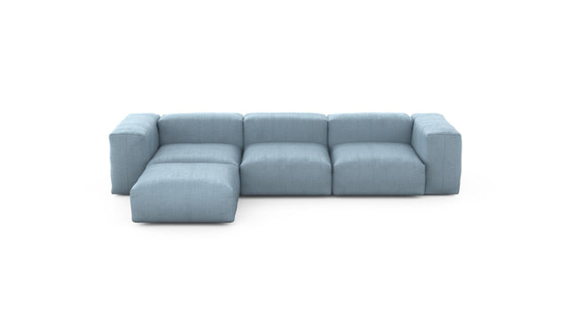 Preset four module chaise sofa - herringbone - light blue - 314cm x 199cm