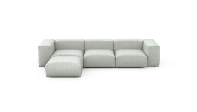 Preset four module chaise sofa - herringbone - light grey - 314cm x 199cm