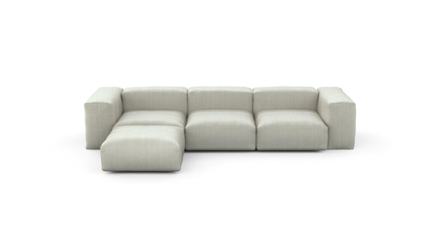 Preset four module chaise sofa - herringbone - stone - 314cm x 199cm