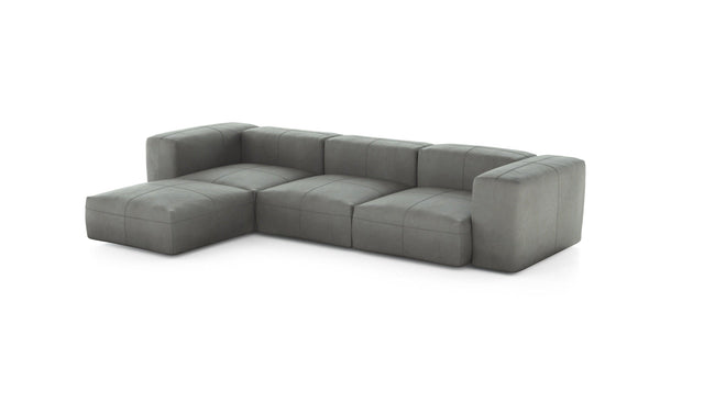 Preset four module chaise sofa - leather - light grey - 314cm x 199cm