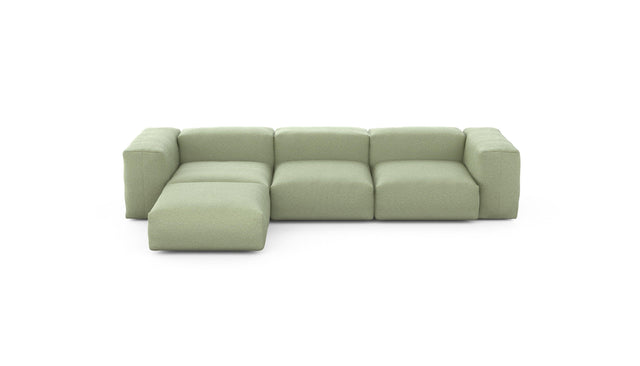 Preset four module chaise sofa - linen - olive - 314cm x 199cm