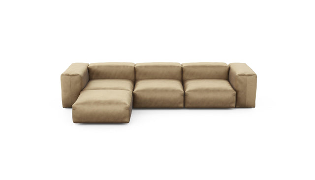 Preset four module chaise sofa - velvet - caramel - 314cm x 199cm