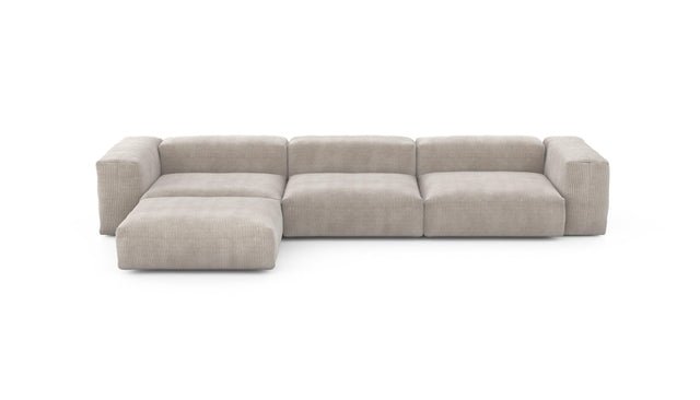 Preset four module chaise sofa - cord velours - platinum - 377cm x 199cm