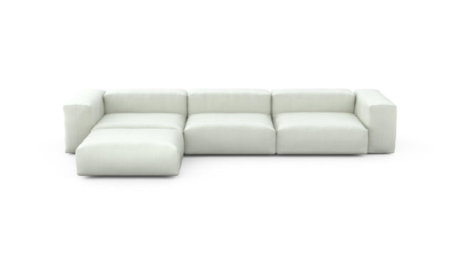 Preset four module chaise sofa - herringbone - creme - 377cm x 199cm