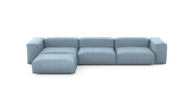 Preset four module chaise sofa - herringbone - light blue - 377cm x 199cm