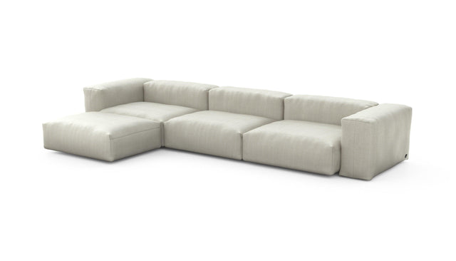 Preset four module chaise sofa - herringbone - stone - 377cm x 199cm