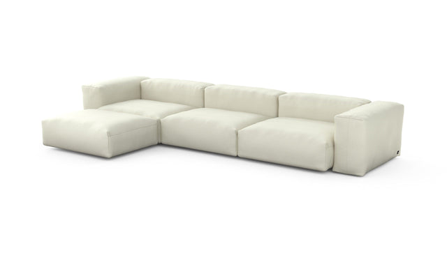 Preset four module chaise sofa - pique - creme - 377cm x 199cm