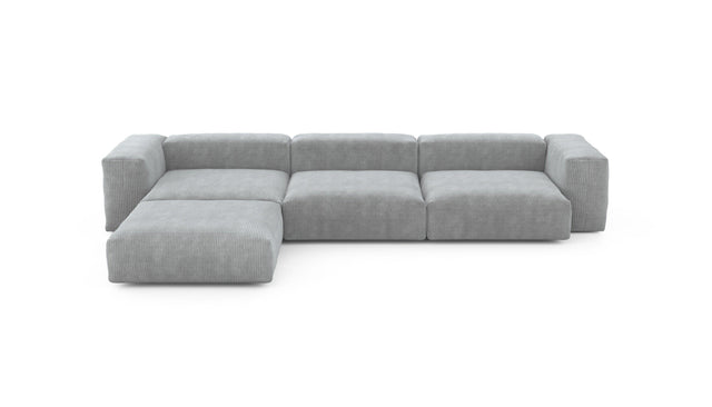 Preset four module chaise sofa - cord velours - light grey - 377cm x 241cm