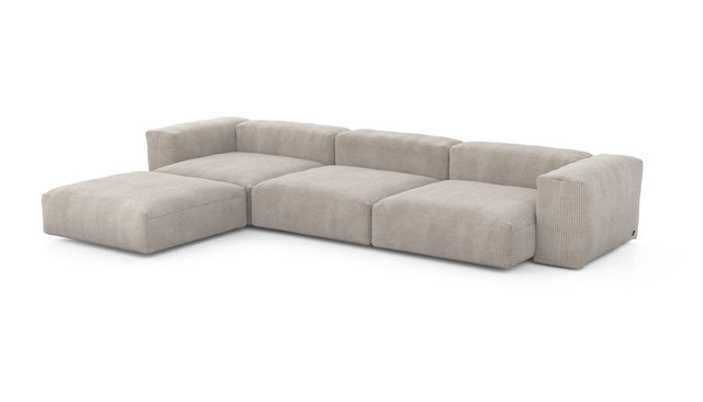 Preset four module chaise sofa - cord velours - platinum - 377cm x 241cm