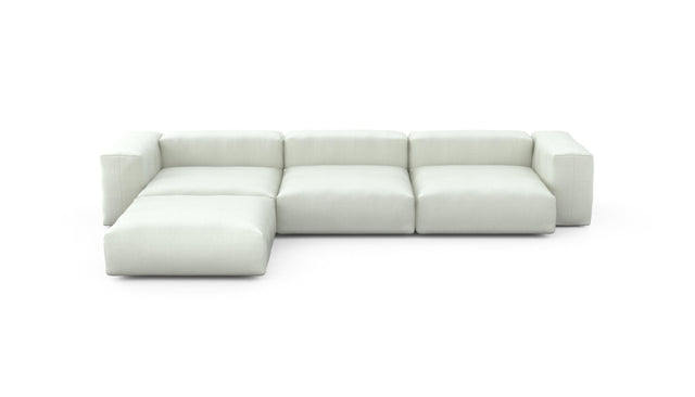 Preset four module chaise sofa - herringbone - creme - 377cm x 241cm