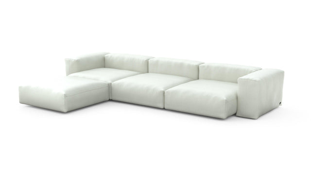 Preset four module chaise sofa - herringbone - creme - 377cm x 241cm